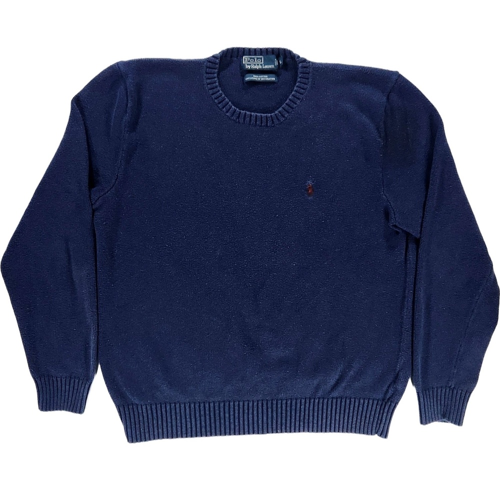 Polo Ralph Lauren Crewneck Sweater Mens Large Cotton Knit Preppy Minimalist Core